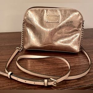 Rose Gold. Michael Kors. Medium Dome Crossbody Bag